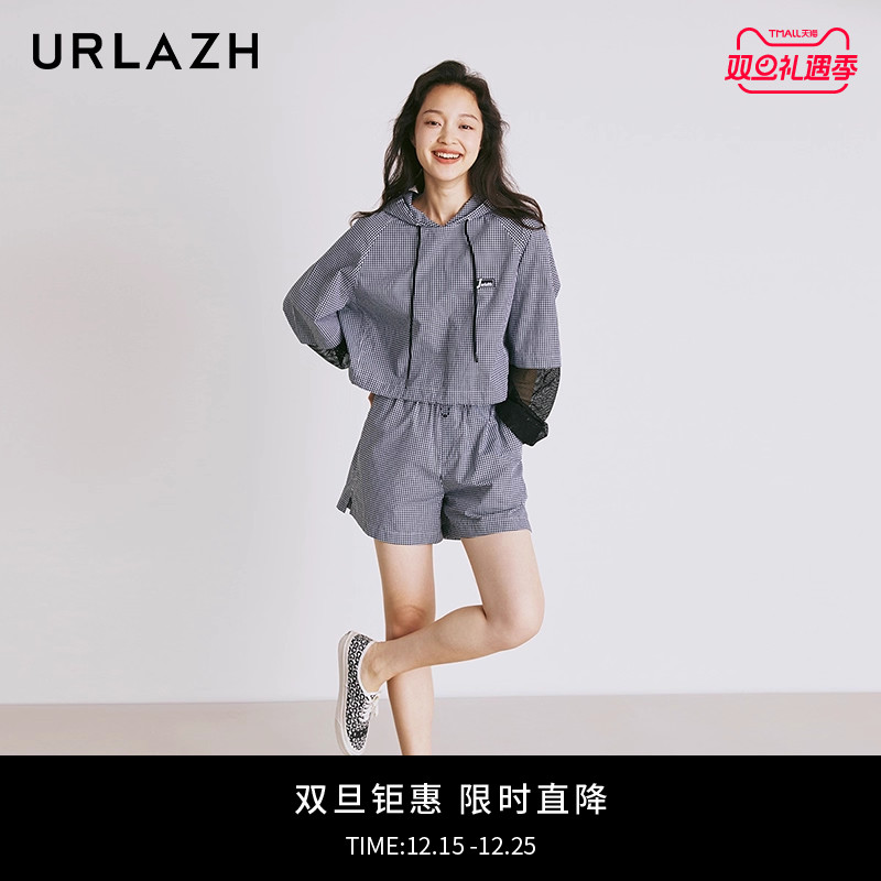 urlazh/有兰格子休闲短裤
