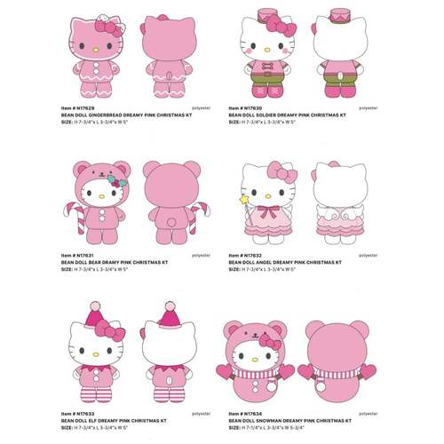 预订 26年9月slo美版粉红圣诞hellokitty毛绒挂件娃娃