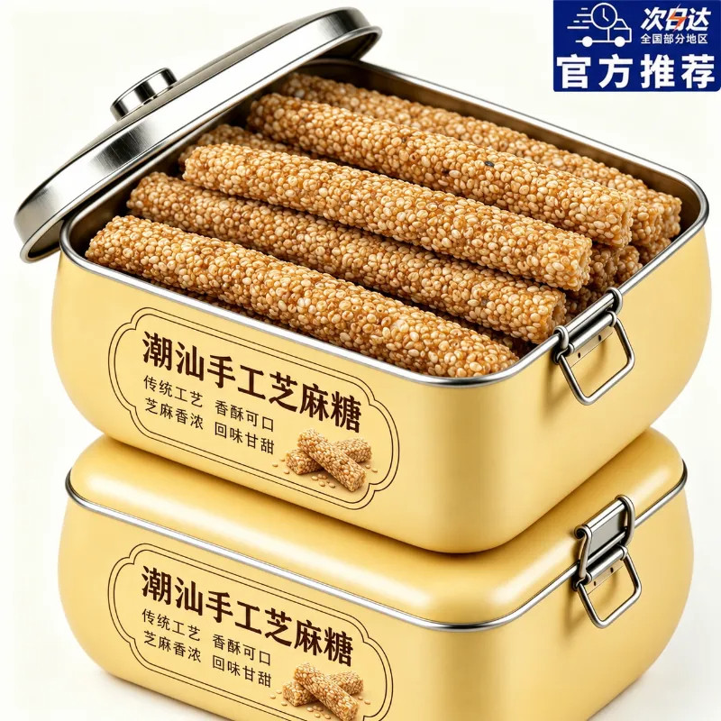 正宗老式芝麻酥糖山东特产芝麻杆空心麦芽糖灶糖麻糖酥糖休闲零食