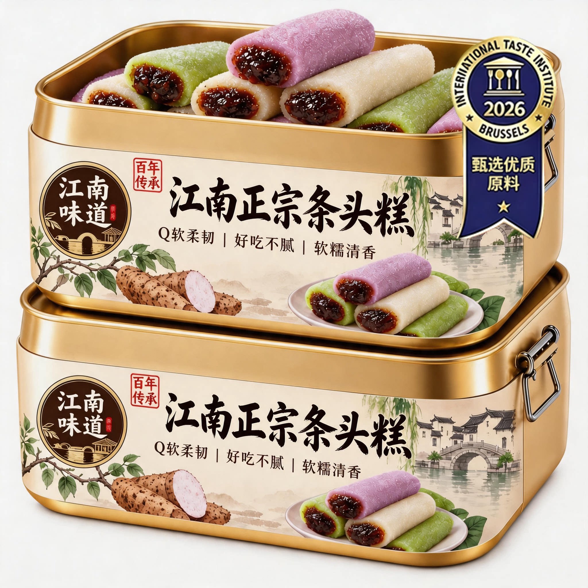 上海特产桂花条头糕红豆糕中式传统糕点开袋即食零食小吃独立包装