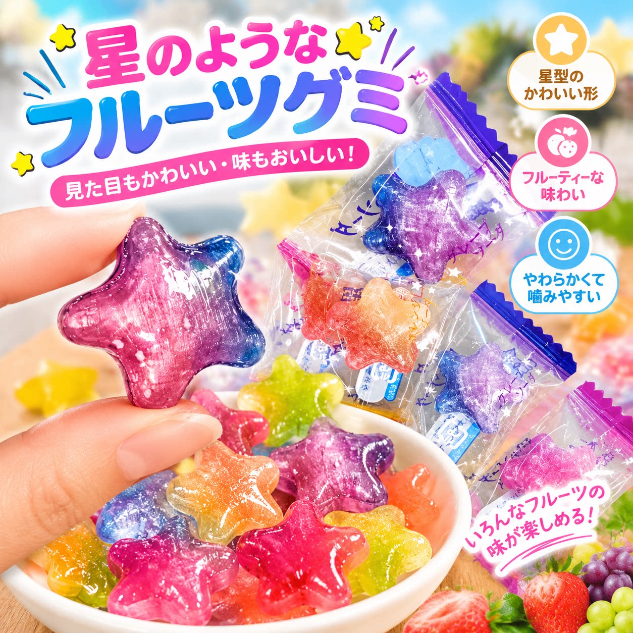 星星水果糖官方旗舰店五角星糖许愿糖高颜值小颗粒休闲解馋小零食