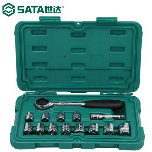 世达09523套筒扳手工具组套机修套装棘轮扳手五金工具3/8英寸14件