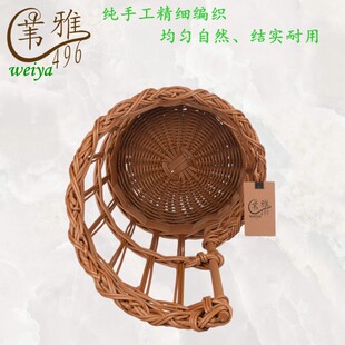 苇雅扇形仿藤编面包篮左右款油条蛋糕面包店O欧式法棒筐展示法棍