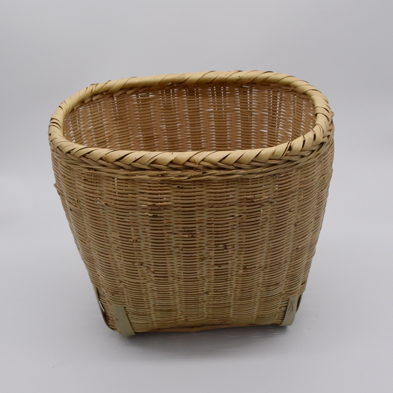 竹编长方形竹筐篓子车篓背t篓水果茶叶采摘收纳竹篮子摆放道具新