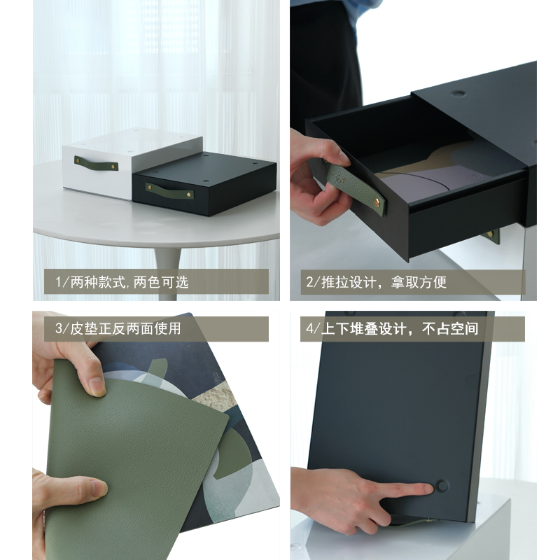 创意设计可重叠单层抽屉 桌面铁艺收纳盒 咖啡Q机增高架金属储物