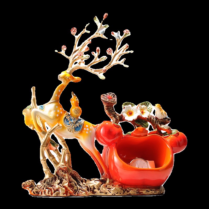 乔迁之喜新居装饰柿子收纳摆件 可收纳创意客厅R茶几电视柜装饰品