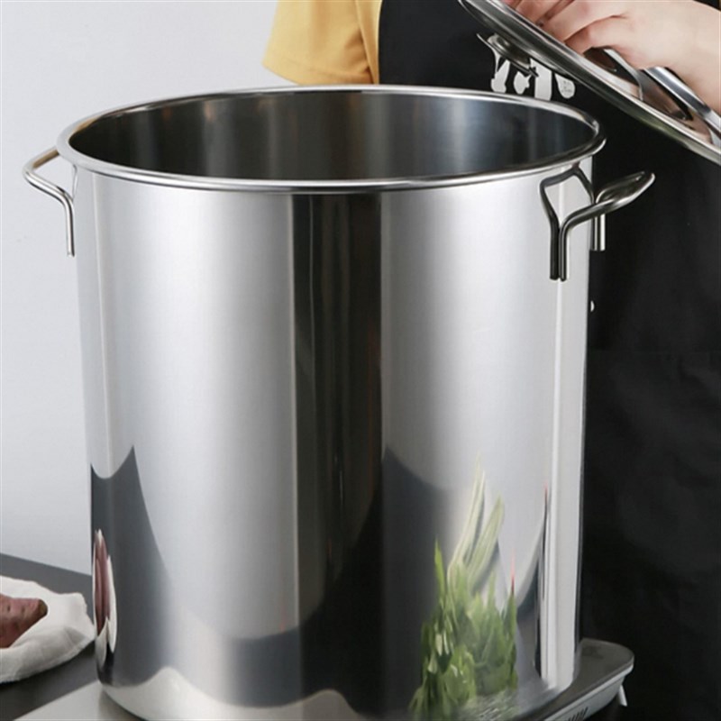 不锈钢桶无磁加厚带盖大桶商用汤桶50E水桶油桶40吊桶45卤锅汤锅