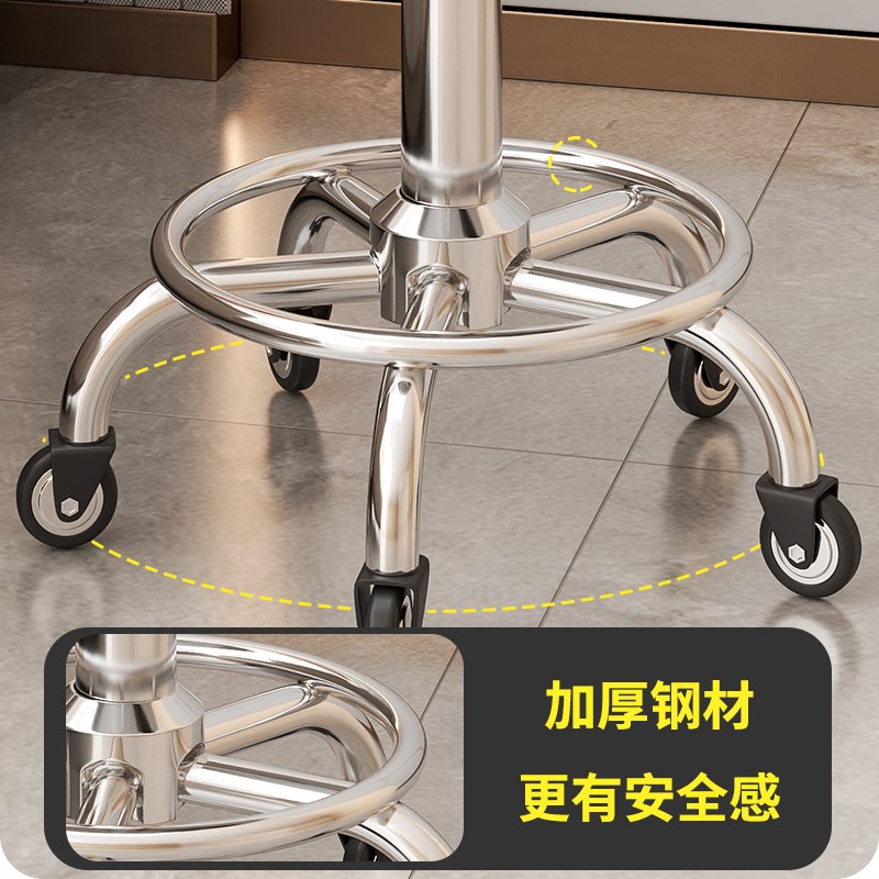 美容凳子滑轮理发店椅美r容院专用大工凳升降转椅圆凳美发美甲椅