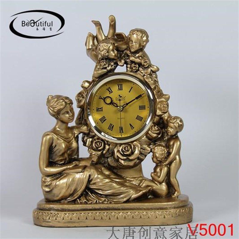复古欧式座钟客厅创意摆设坐钟静音G台钟床头柜电子钟电视柜摆件,家居饰品,座钟,淘宝优惠券,粉丝福利购,淘宝优惠卷
