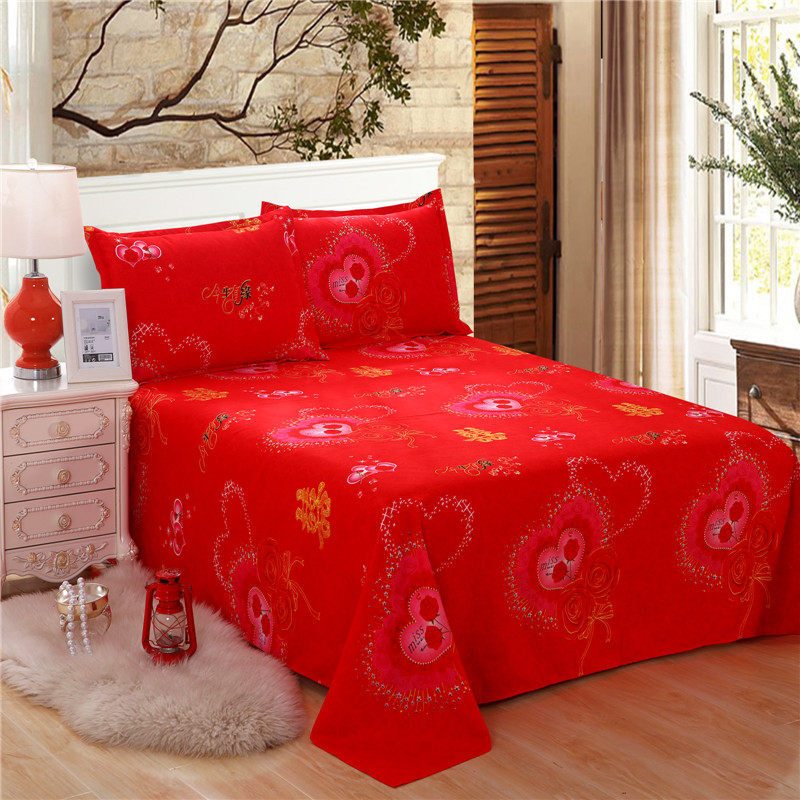 红色床单单件结婚喜庆婚礼1.5m双人1C.8*2.0加大加厚3米炕单订制