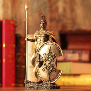 中世纪武士盔甲模型复古罗马铠甲勇士创意酒P吧摆件家居饰品手伴