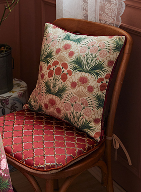 偏爱集美式复古轻奢抱枕套红色喜庆结婚床L头靠枕高档中式腰枕靠