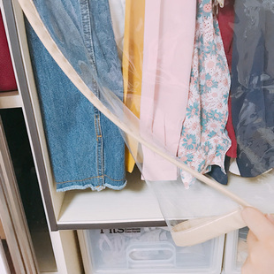 衣帽间防尘帘开放式衣柜橱柜帘D子透明环保书柜定做磁性免打孔