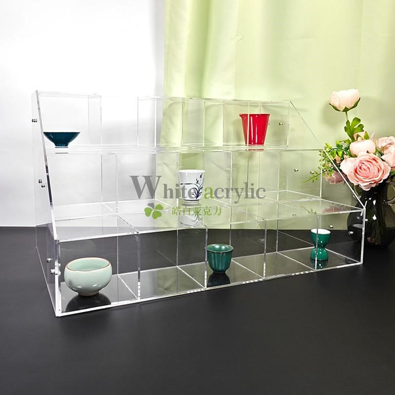 亚克力透明阶梯茶杯展示架茶壶杯子收F纳架透明玻璃杯置物架茶杯