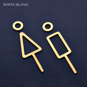 上市 新品 男女厕所标牌金属铜B门牌酒店公共卫生间洗手间指示