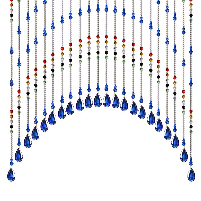 珠帘水晶珠帘门帘隔断p帘玻璃水晶帘子卫生间客厅弧形成品帘风水