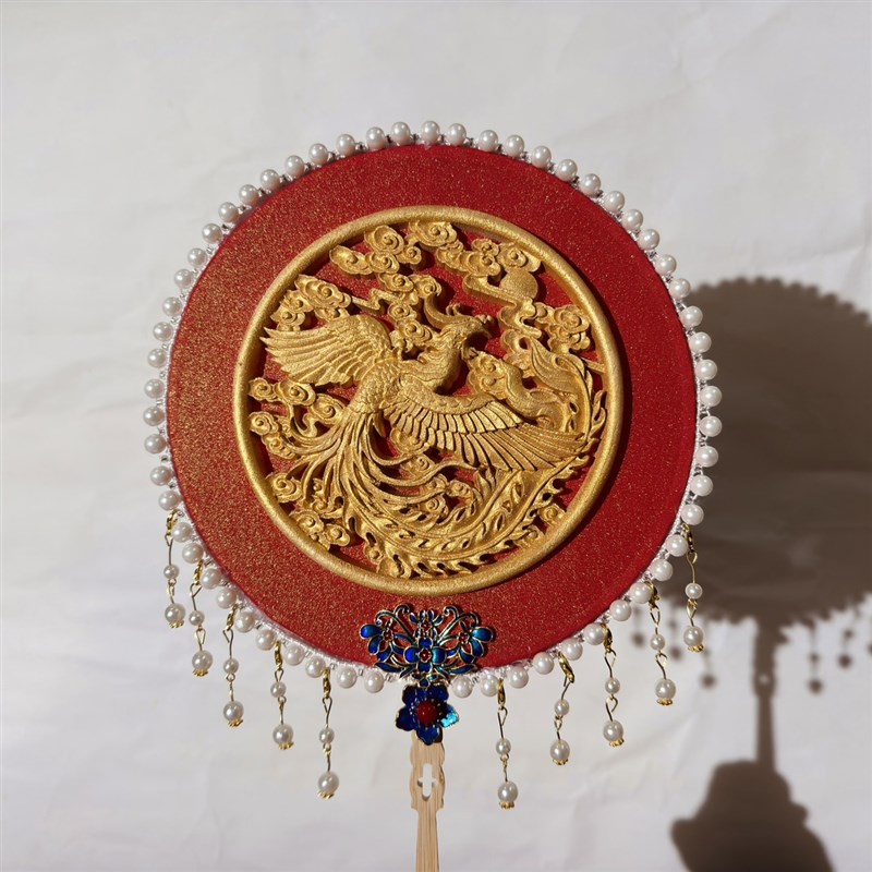 团扇新娘结婚gdiy材料包秀禾婚礼喜扇子婚扇高级出嫁成品中式双面