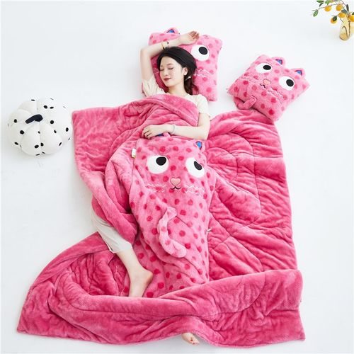 加厚可爱卡通f加绒抱枕被两用靠垫枕头被午休空调被秋冬汽车沙发