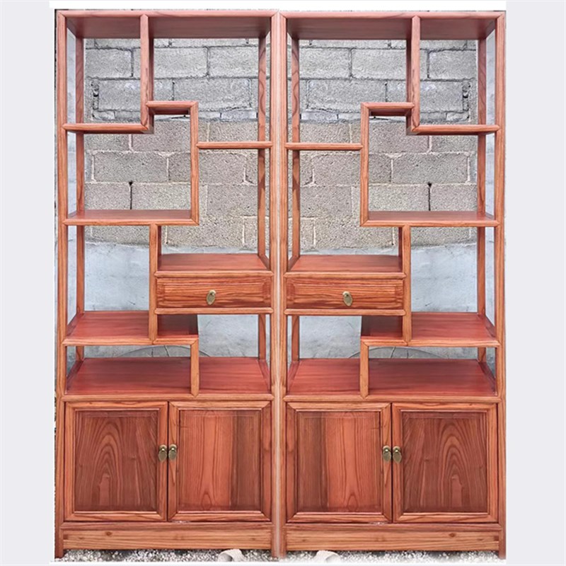 多宝阁博古架茶叶展示o展示柜客厅古董小摆件置物架隔断架子柜门