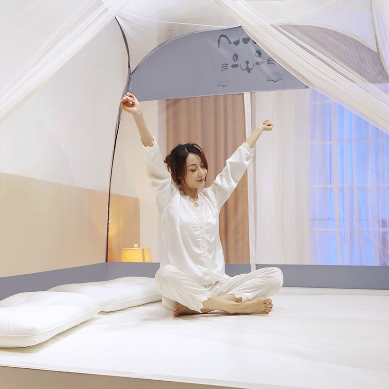 t中间开门拉链免安装蒙古包蚊帐家用B2025新款家用1米5床无需支架