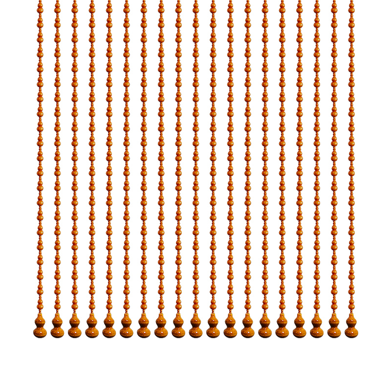 全葫芦桃木松香木实木珠帘免打孔定做任意尺寸企T业店隔断屏风装