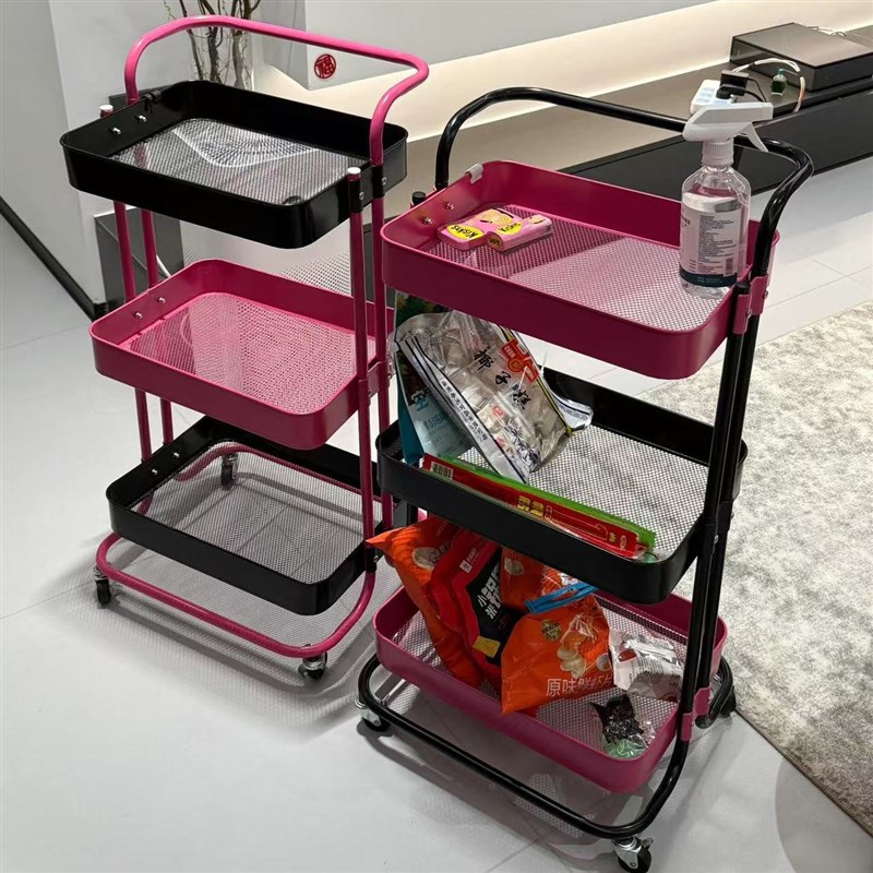 小推车置物架落地厨房卧室多层美容院可移动零食架X婴儿用品收纳