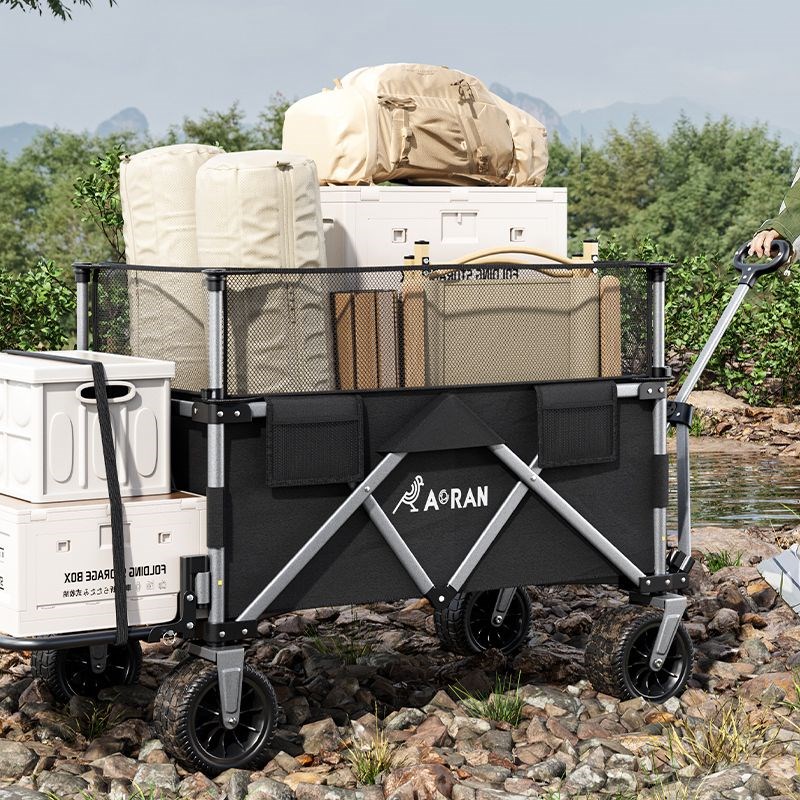 露营车户外d可折叠推车营地车野餐车拖车野营超大手拉杆摆摊小推