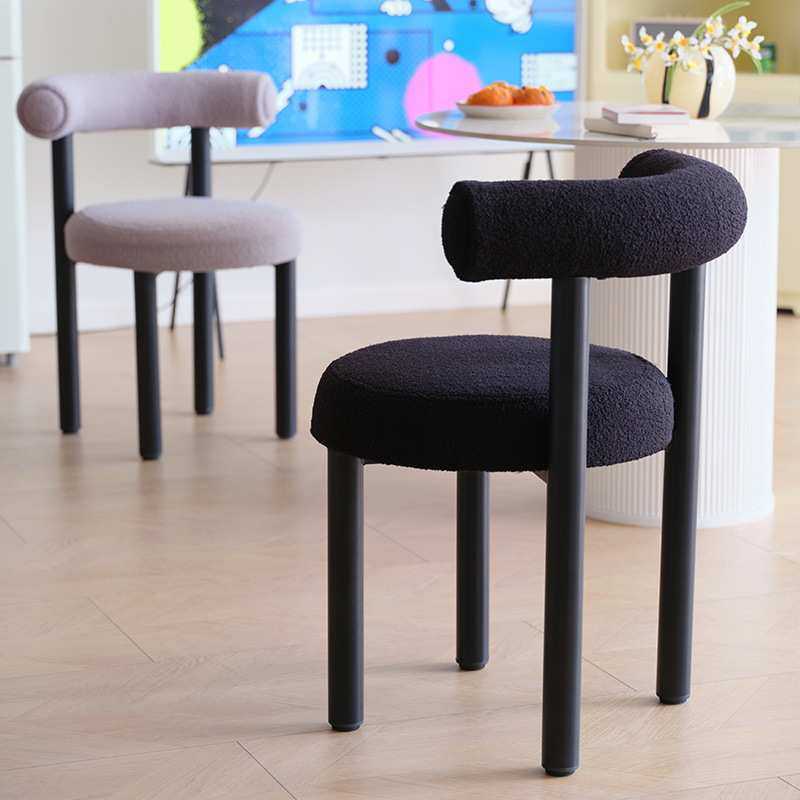 椅子轻奢高级感餐桌椅家用卧室奶油风梳妆椅网红简约休闲靠背凳子