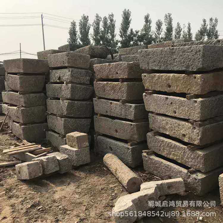 民间仿古老石槽 庭院园林铺路石旧铺路石老磨盘老石材