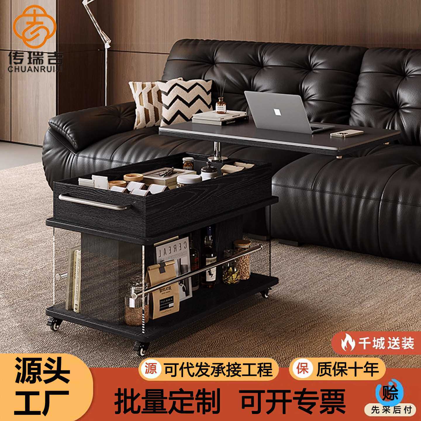 中古沙发边柜极简边几客厅现代可移动轻奢高级感多功能推车侧边柜