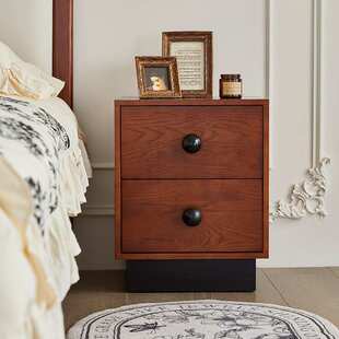 大司马法式复古床头柜全实木迷你床头柜一对家用主卧室床头收纳柜