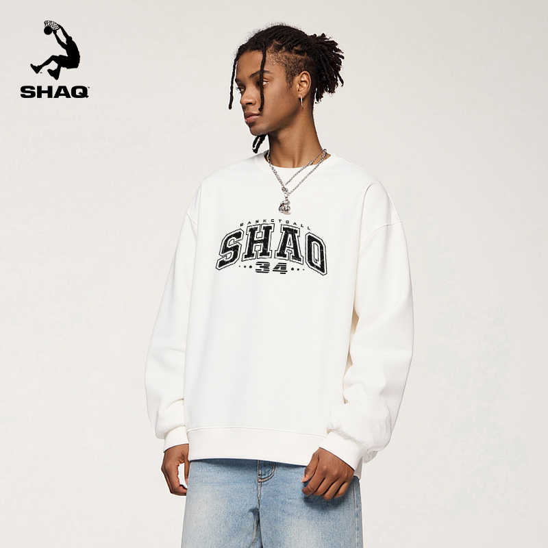 SHAQ奥尼尔卫衣2025春秋季新款薄款男运动服透气宽松圆领套头上衣