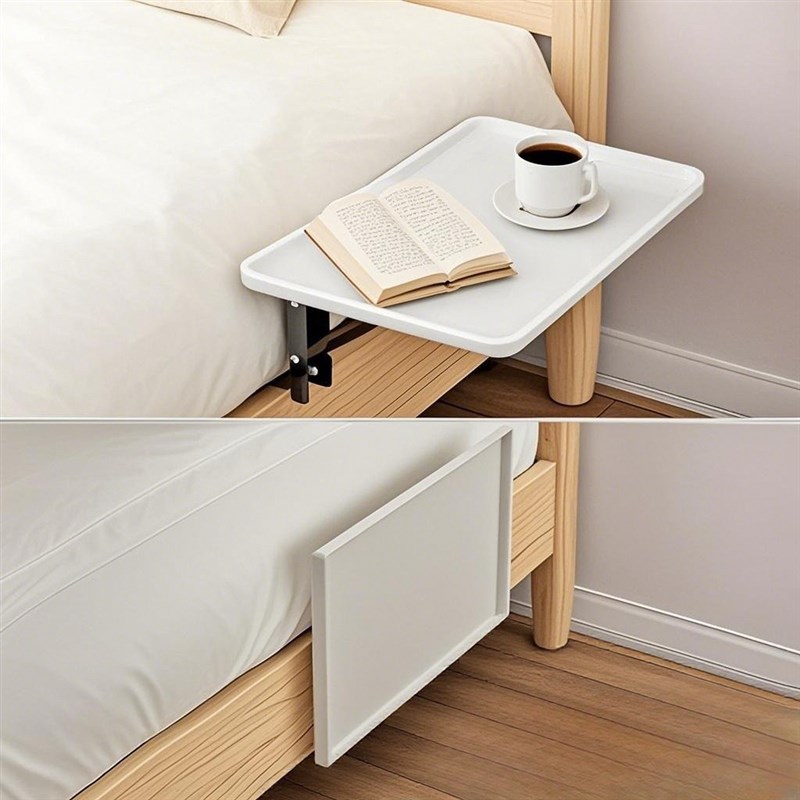 床边墙上下e方悬空置物架可折叠移动桌板床头柜子放手机神器壁挂