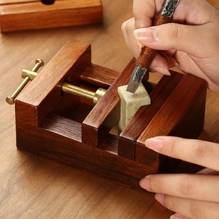 大号酸枝a木印床 实木印床印章刻床夹具 印石刻章 文房篆刻工具