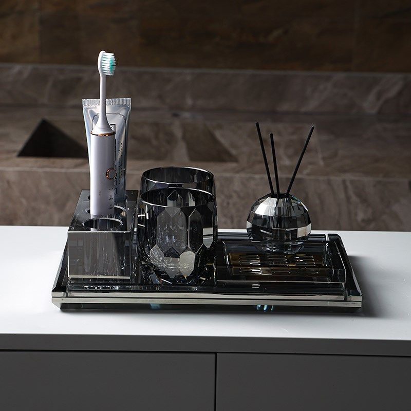 高档水晶牙刷置j物架卫生间酒店托盘牙具浴室桌面收纳轻奢洗漱套,家庭/个人清洁工具,浴室角架/置物架,淘宝优惠券,粉丝福利购,淘宝优惠卷