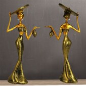 家居客厅玄关电视柜.酒柜装 傣族女民族风人物创意个性 摆件中式 饰