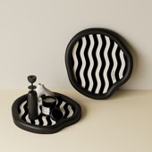 黑色高级皮革托盘轻奢高档书桌z化妆品置物盘入户玄关钥匙收纳摆