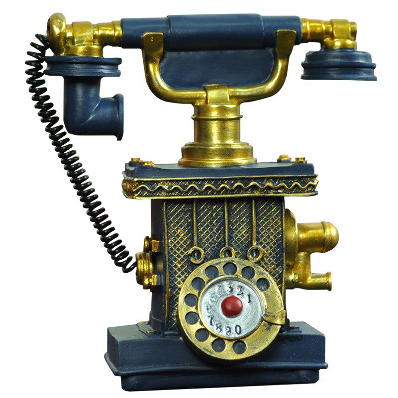 复古装饰品拨盘电话机摆件创意家居民国风老物件客厅W房间酒柜道