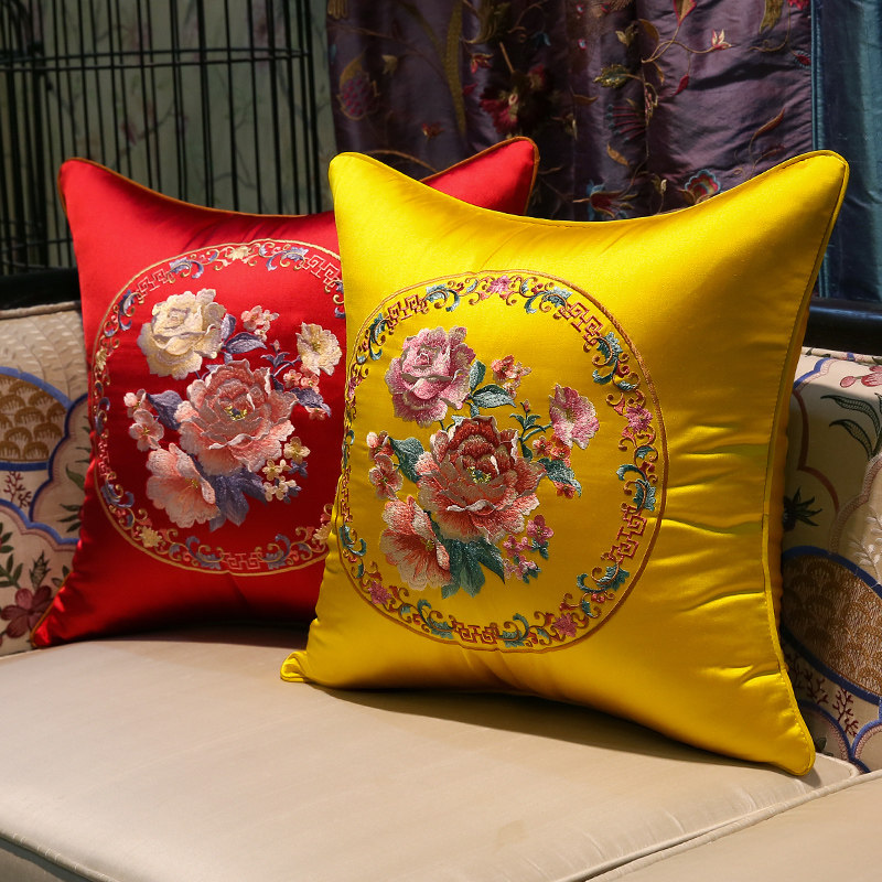中式红木沙发g高档刺绣花实木中国风抱枕靠垫套客厅靠腰枕含芯大,居家布艺,靠垫/抱枕,淘宝优惠券,粉丝福利购,淘宝优惠卷
