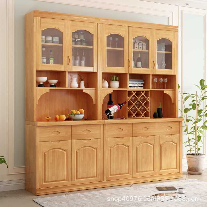 现代简约实木酒柜餐厅储物收纳高边柜客厅靠墙餐边柜厨房茶水碗柜