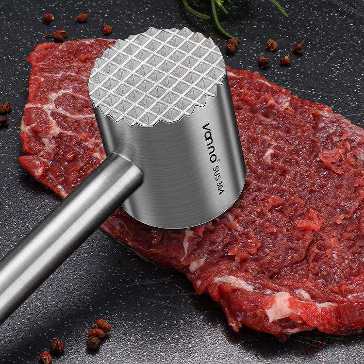 德国松肉锤304不锈钢家用锤肉牛排工具敲打断筋砸肉锤子