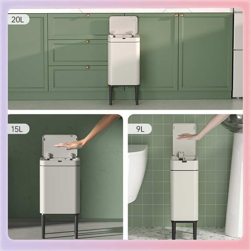 3YK智能感应垃圾桶家用厨房客厅卫生间厕所办公室高脚带盖大号大