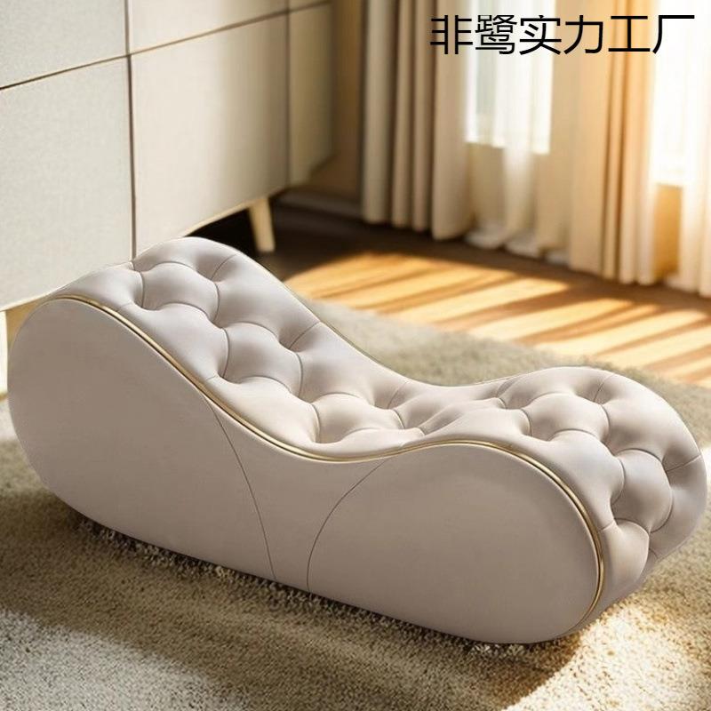 逍遥椅轻奢床边卧室沙发凳床尾情侣凳贵妃型沙发波浪形情人沙发