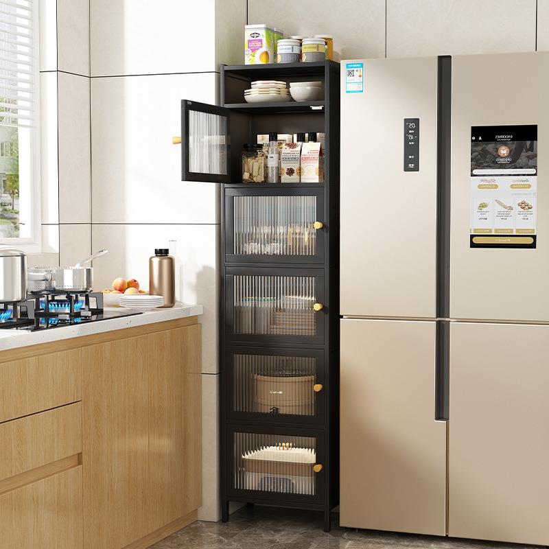 厨房置物架落地有门多功能餐边柜夹缝极窄橱柜靠墙家用储物收纳柜