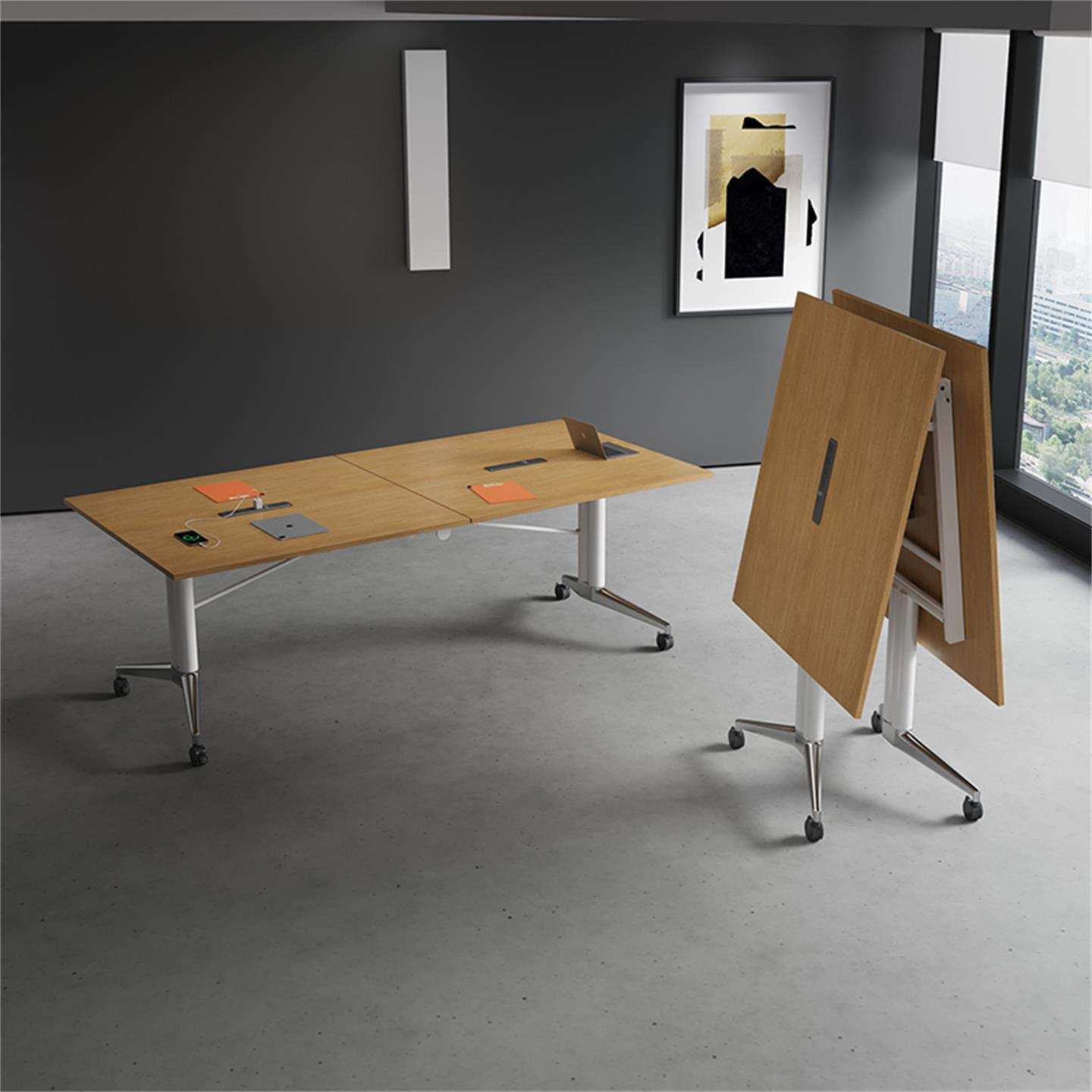 超大折叠会议桌商务时尚可移动长桌子现代简约办公会议室源头工厂