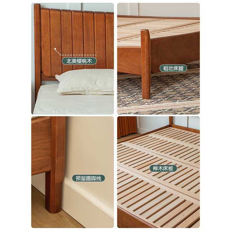 中古复古樱桃木实木床法式简约主卧婚床家具1.8米双人床,3C数码配件,USB灯,淘宝优惠券,粉丝福利购,淘宝优惠卷