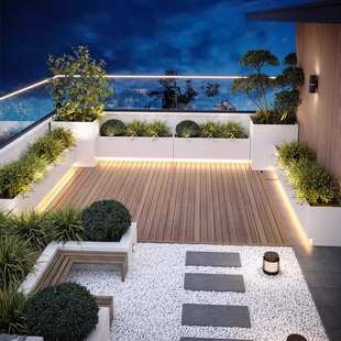 户外阳台花箱组合悬浮发光花坛花箱露台外摆围栏隔断庭院花园花架