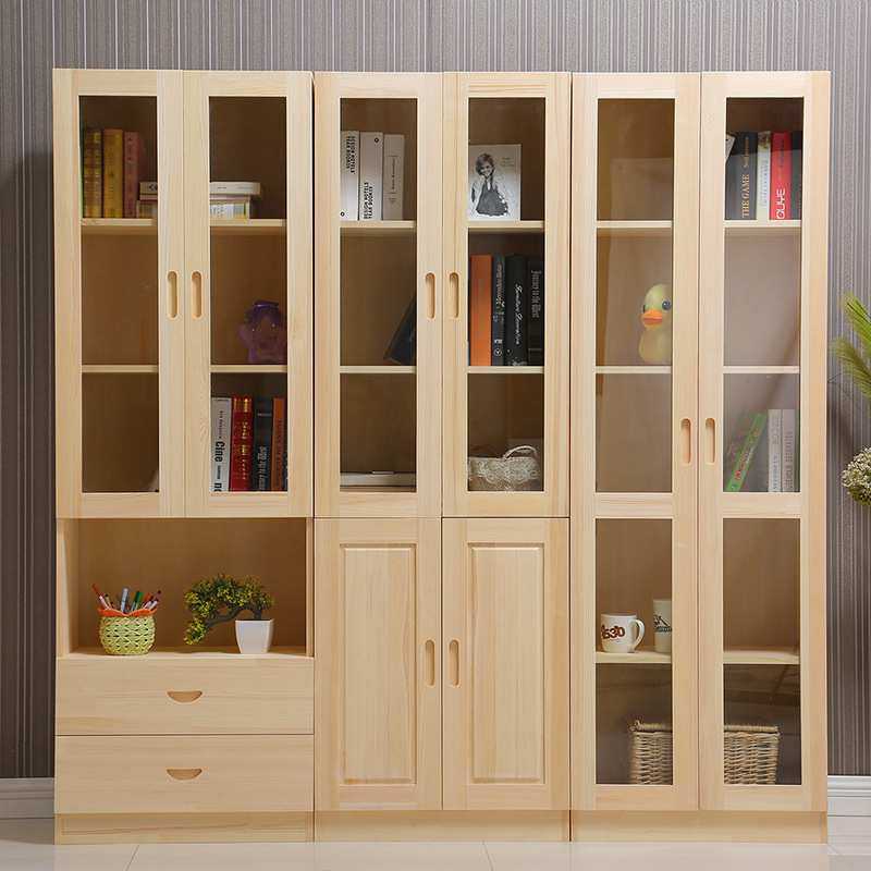 实木中式书柜儿童书柜自由组合松木玻璃门书橱带抽屉储物收纳柜子,3C数码配件,USB灯,淘宝优惠券,粉丝福利购,淘宝优惠卷