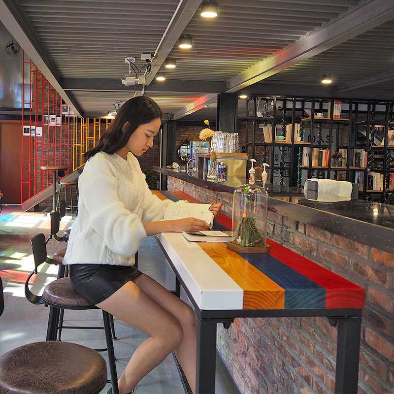 酒吧咖啡厅美式实木吧台工业风餐厅奶茶店吧桌椅书店休闲吧高脚桌,3C数码配件,USB灯,淘宝优惠券,粉丝福利购,淘宝优惠卷