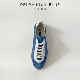 Blue全真皮拼接女士德训鞋 Delphinium 蓝色2025 飞燕草蓝 THERUIZ